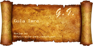 Gula Imre névjegykártya